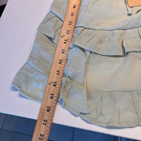 NWT Anthropologie Blu Pepper Light Sage Ruffle Tiered Top Size Large - Picture 11 of 11